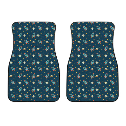 Doodle Rocket Pattern Print Front Car Floor Mats