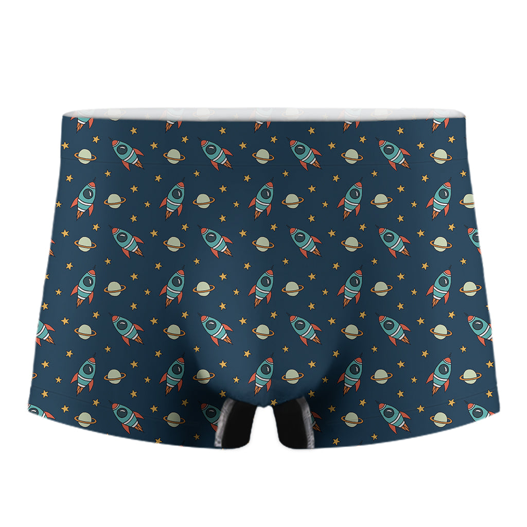 Doodle Rocket Pattern Print Men's Boxer Briefs