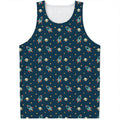 Doodle Rocket Pattern Print Men's Tank Top