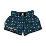 Doodle Rocket Pattern Print Muay Thai Boxing Shorts