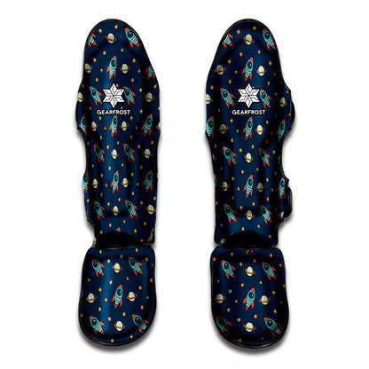 Doodle Rocket Pattern Print Muay Thai Shin Guard