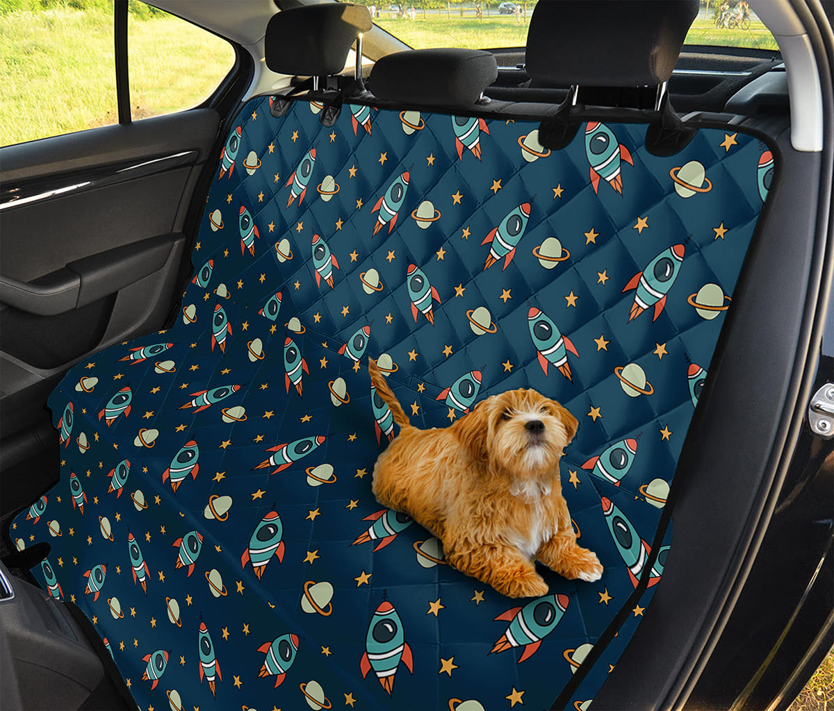 Doodle Rocket Pattern Print Pet Car Back Seat Cover