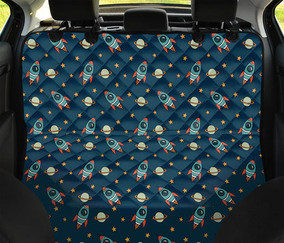 Doodle Rocket Pattern Print Pet Car Back Seat Cover