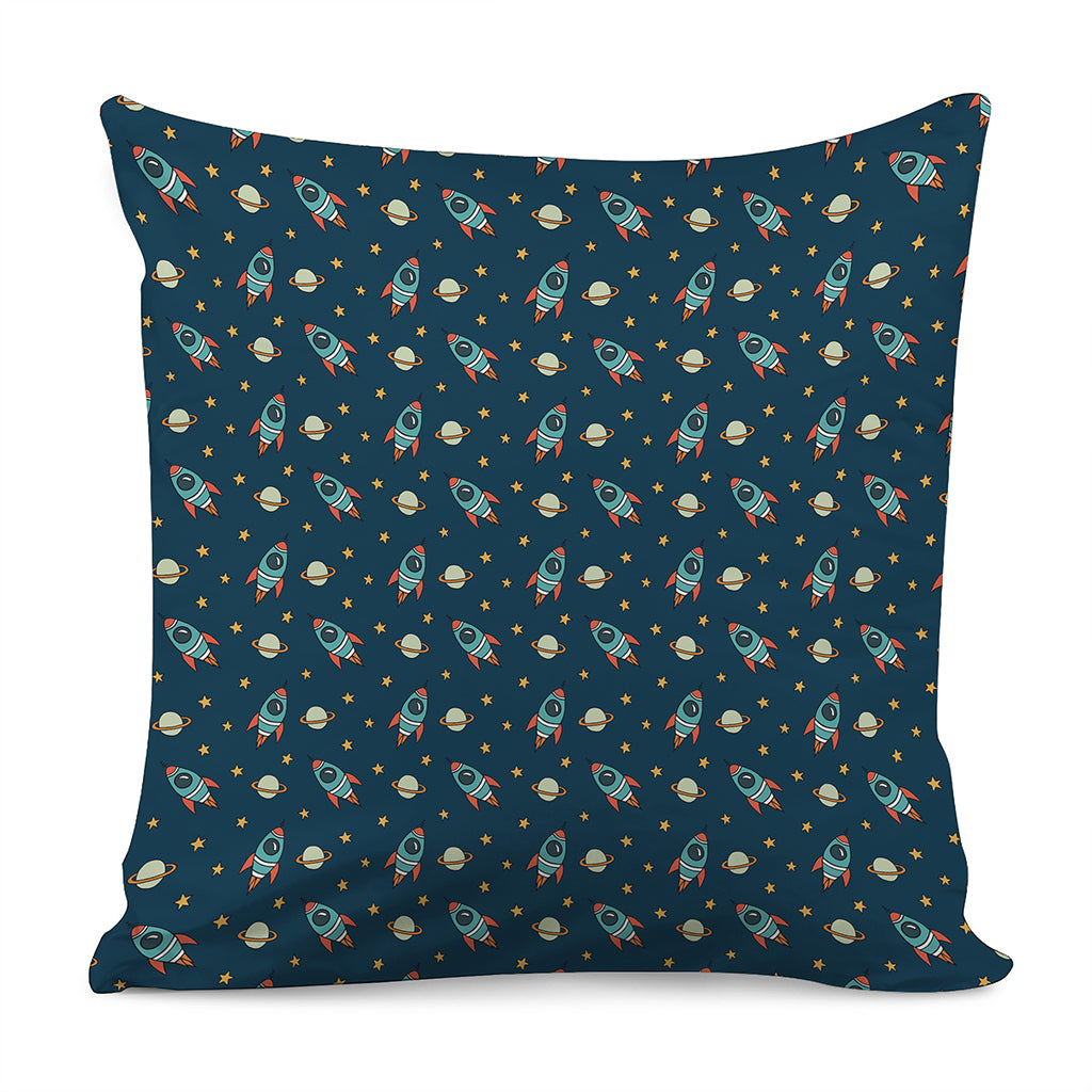 Doodle Rocket Pattern Print Pillow Cover