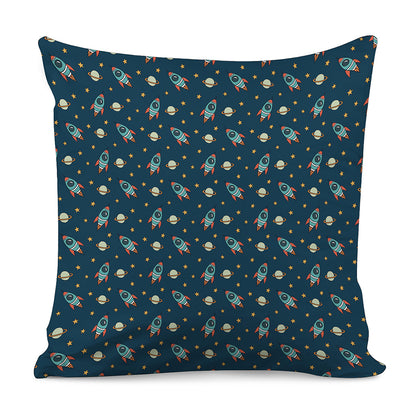 Doodle Rocket Pattern Print Pillow Cover