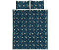 Doodle Rocket Pattern Print Quilt Bed Set