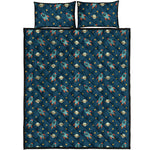 Doodle Rocket Pattern Print Quilt Bed Set