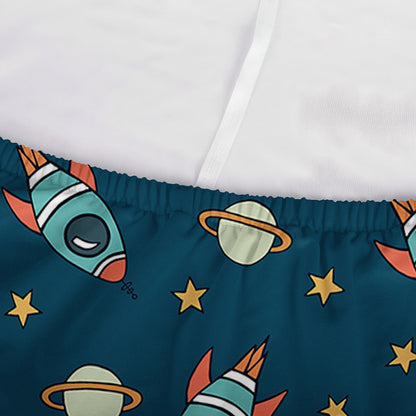 Doodle Rocket Pattern Print Sofa Cover