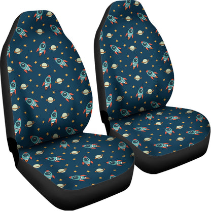 Doodle Rocket Pattern Print Universal Fit Car Seat Covers