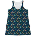 Doodle Rocket Pattern Print Women's Racerback Tank Top