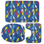 Doodle Shark Pattern Print 3 Piece Bath Mat Set