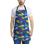 Doodle Shark Pattern Print Apron