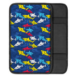Doodle Shark Pattern Print Car Center Console Cover
