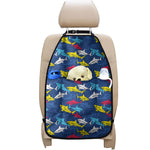 Doodle Shark Pattern Print Car Seat Organizers