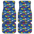 Doodle Shark Pattern Print Front and Back Car Floor Mats