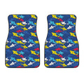 Doodle Shark Pattern Print Front Car Floor Mats