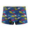 Doodle Shark Pattern Print Men's Boxer Briefs