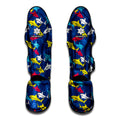 Doodle Shark Pattern Print Muay Thai Shin Guards