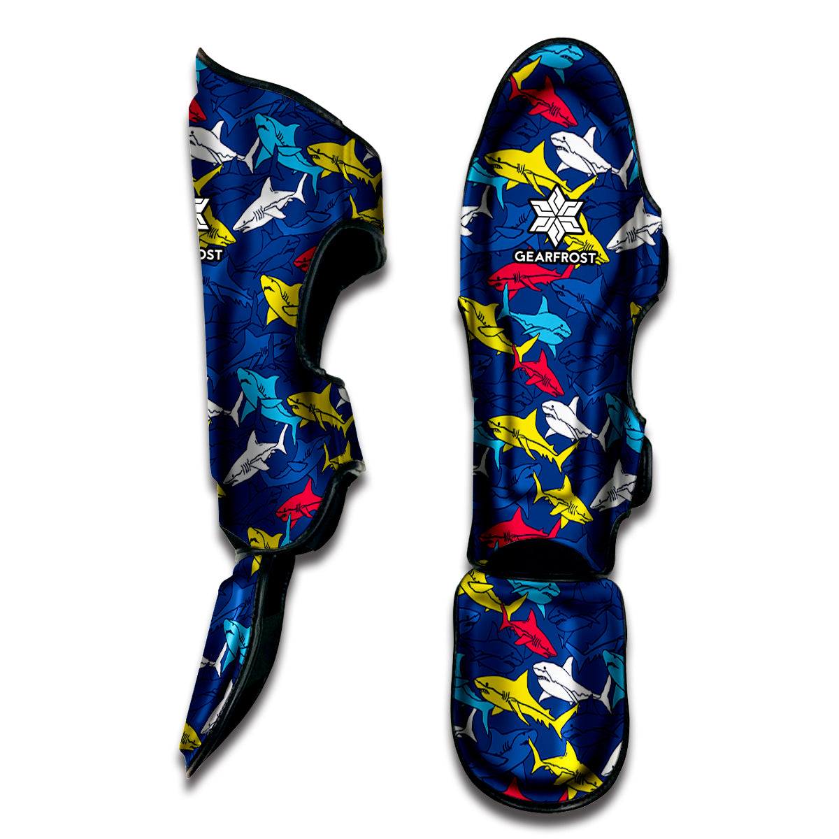 Doodle Shark Pattern Print Muay Thai Shin Guard