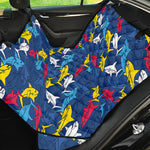 Doodle Shark Pattern Print Pet Car Back Seat Cover