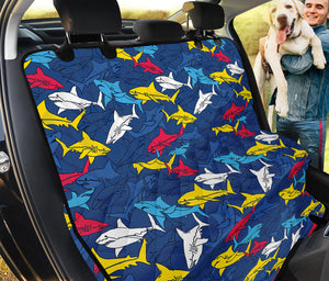 Doodle Shark Pattern Print Pet Car Back Seat Cover