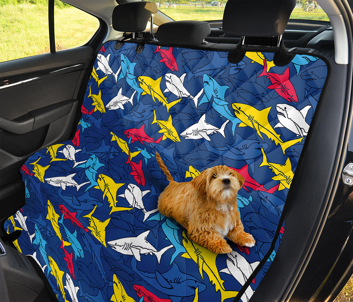 Doodle Shark Pattern Print Pet Car Back Seat Cover