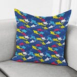 Doodle Shark Pattern Print Pillow Cover