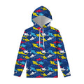 Doodle Shark Pattern Print Pullover Hoodie