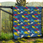 Doodle Shark Pattern Print Quilt