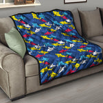Doodle Shark Pattern Print Quilt