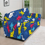 Doodle Shark Pattern Print Sofa Cover