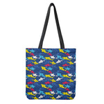 Doodle Shark Pattern Print Tote Bag