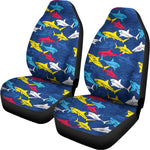 Doodle Shark Pattern Print Universal Fit Car Seat Covers