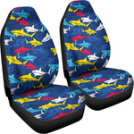 Doodle Shark Pattern Print Universal Fit Car Seat Covers