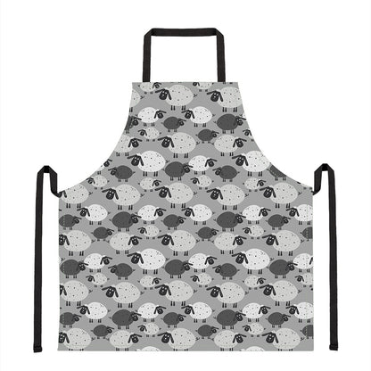 Doodle Sheep Pattern Print Apron