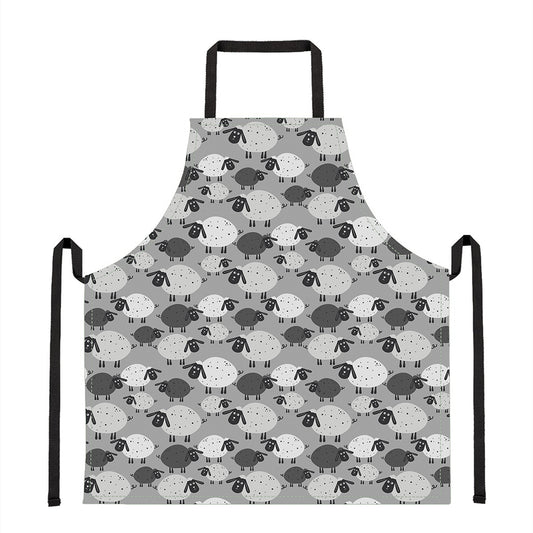 Doodle Sheep Pattern Print Apron