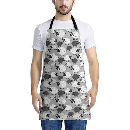 Doodle Sheep Pattern Print Apron