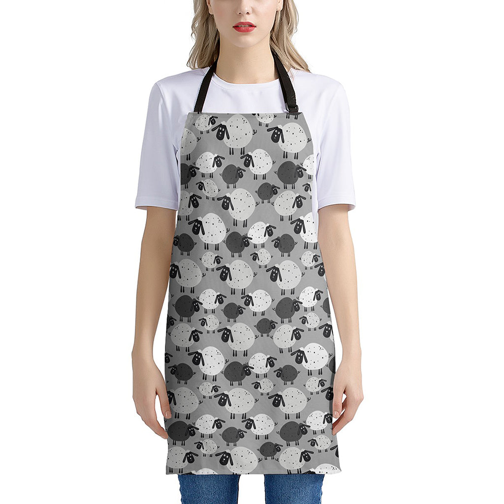 Doodle Sheep Pattern Print Apron
