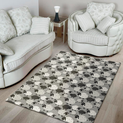 Doodle Sheep Pattern Print Area Rug