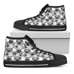 Doodle Sheep Pattern Print Black High Top Shoes