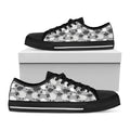 Doodle Sheep Pattern Print Black Low Top Sneakers