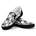 Doodle Sheep Pattern Print Black Slip On Sneakers
