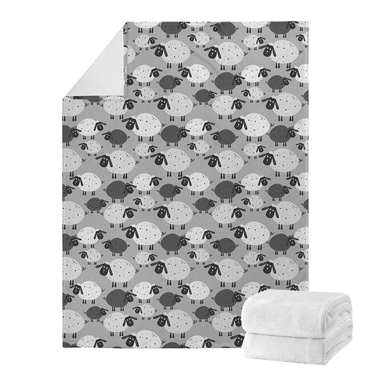 Doodle Sheep Pattern Print Blanket