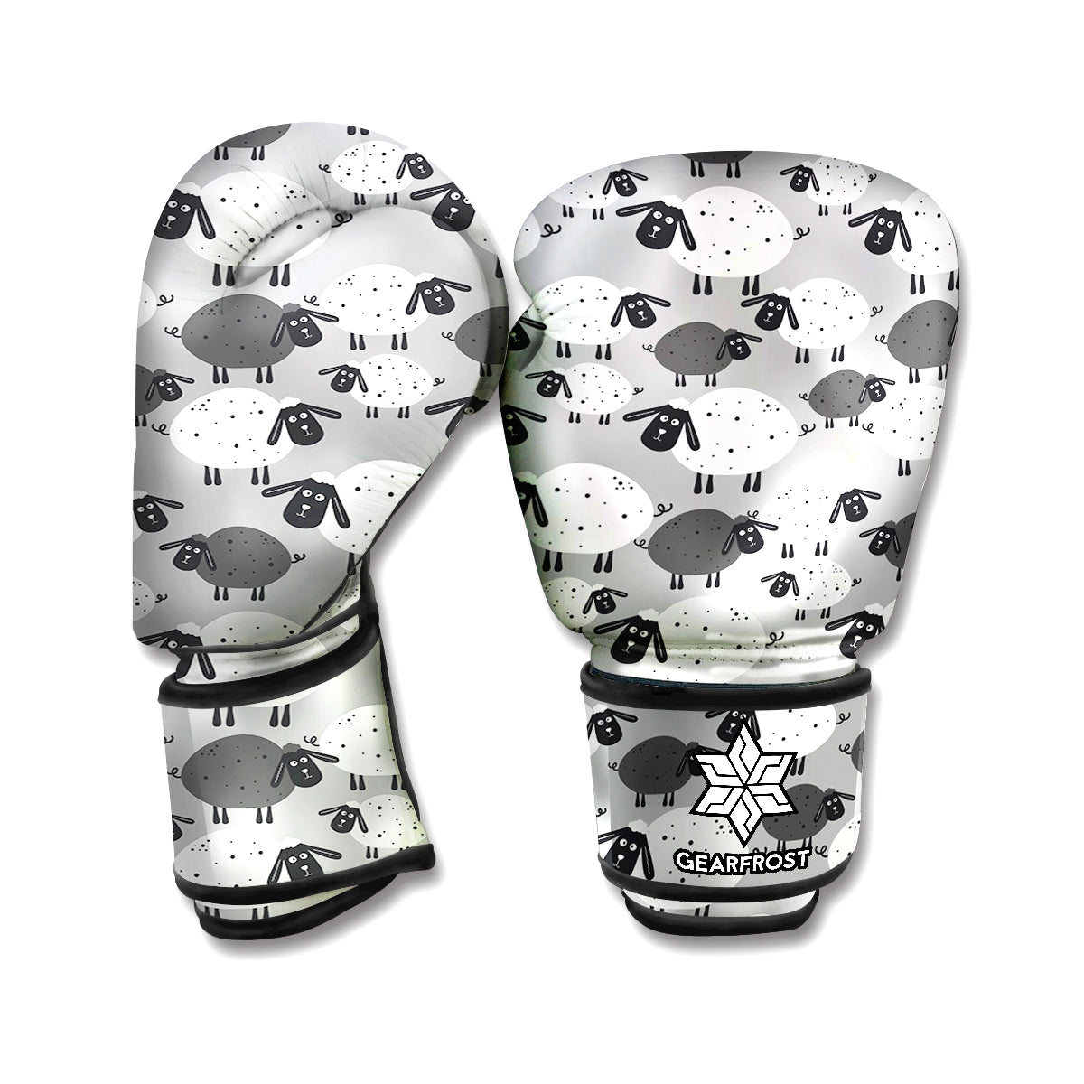 Doodle Sheep Pattern Print Boxing Gloves