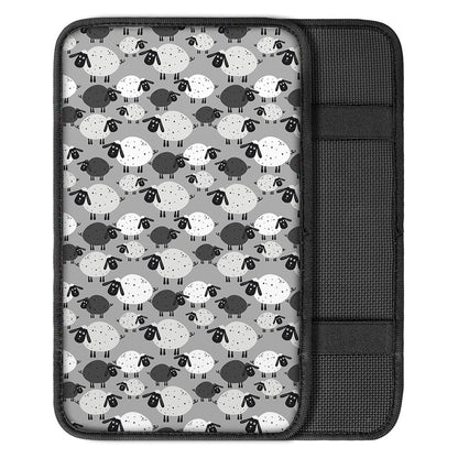 Doodle Sheep Pattern Print Car Center Console Cover
