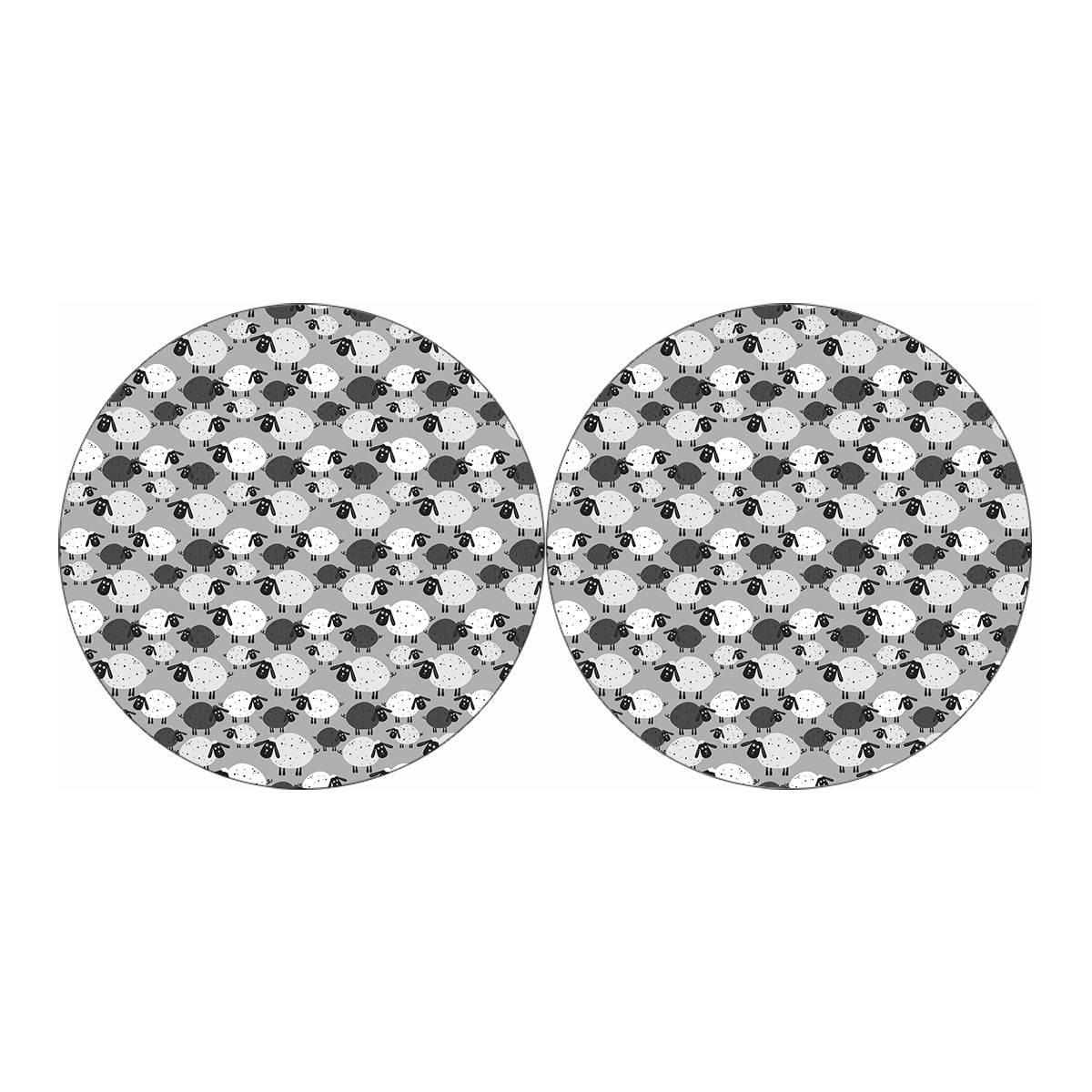 Doodle Sheep Pattern Print Car Coasters