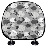 Doodle Sheep Pattern Print Car Headrest Covers