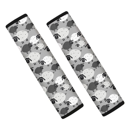 Doodle Sheep Pattern Print Car Seat Belt Covers