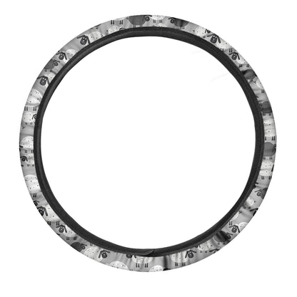 Doodle Sheep Pattern Print Car Steering Wheel Cover