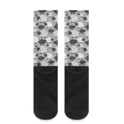 Doodle Sheep Pattern Print Crew Socks